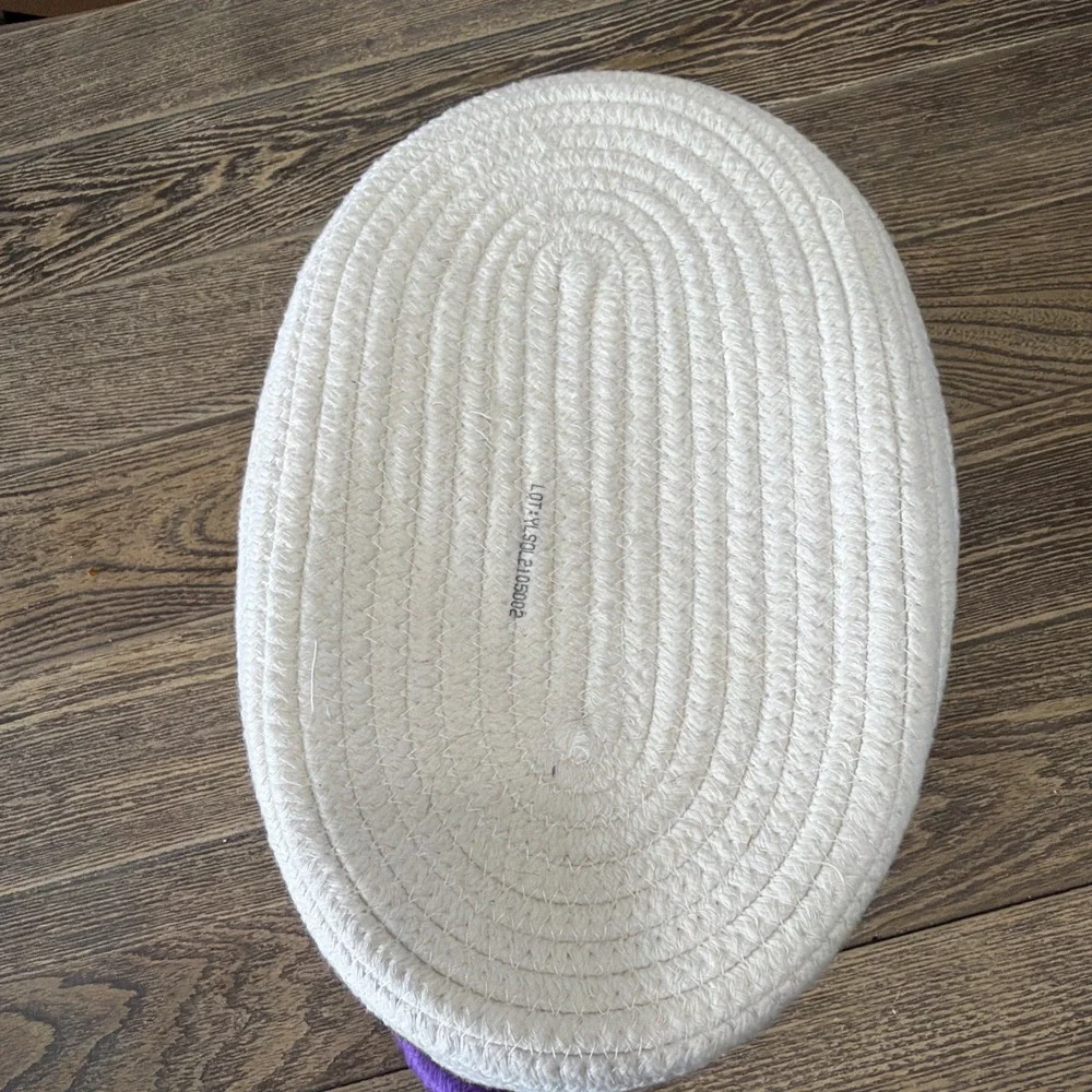 Young Living Seedlings 100% Unleashed Cotton Purple & Off White Soft Woven Tote